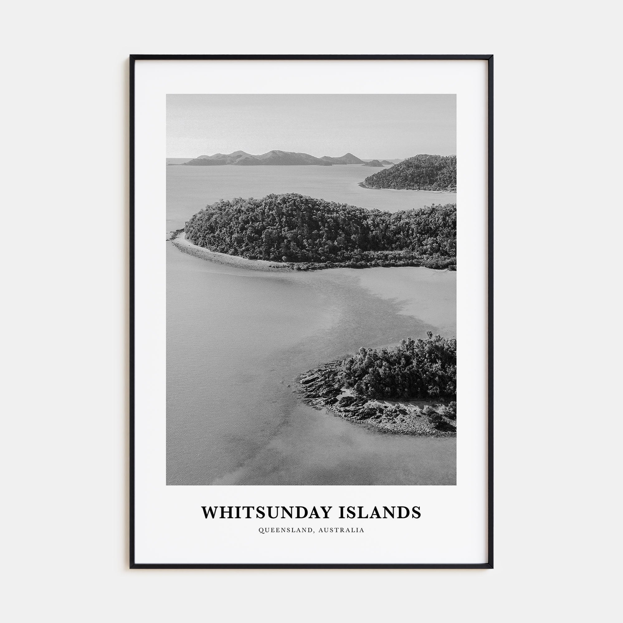 Whitsunday Islands Portrait B&W Poster
