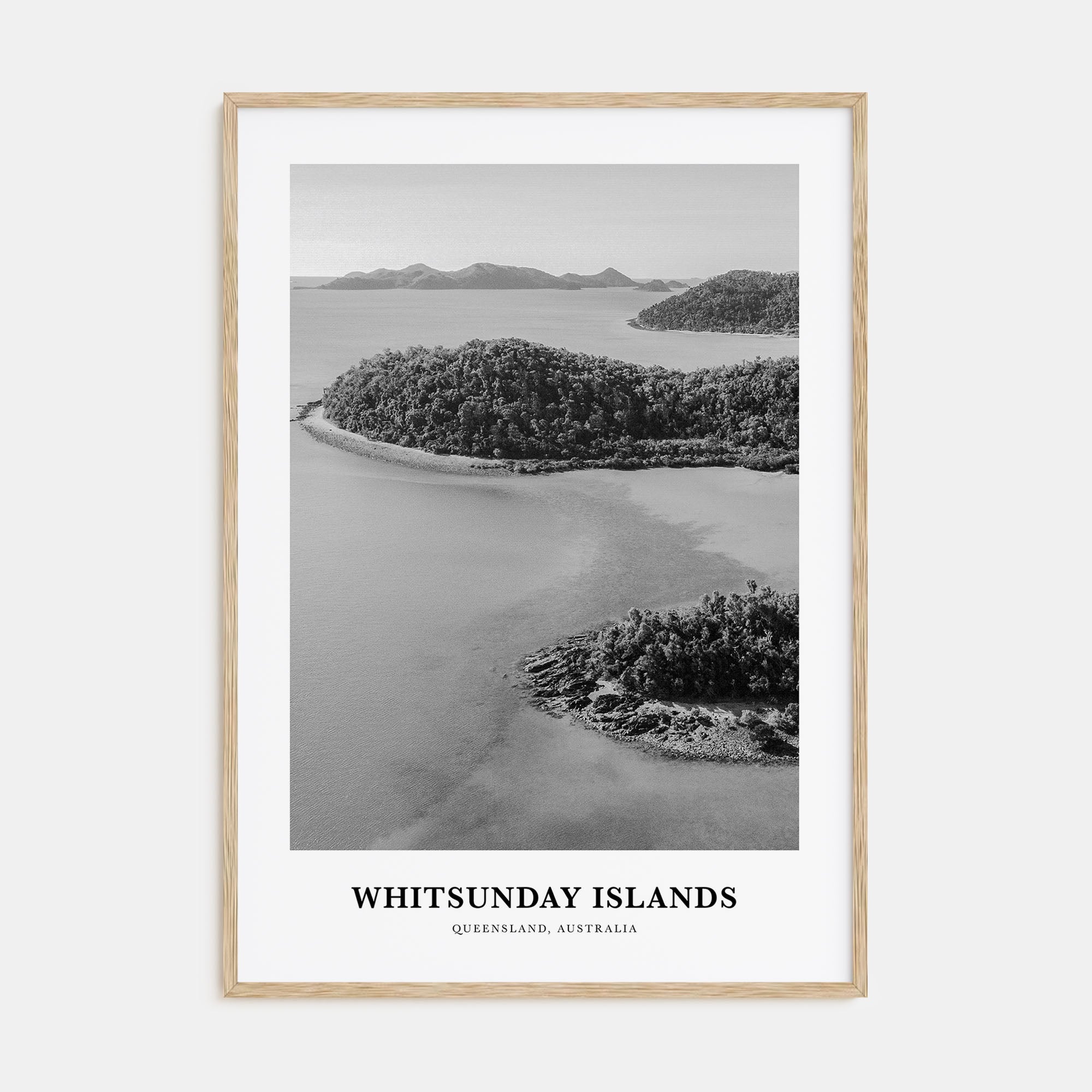 Whitsunday Islands Portrait B&W Poster