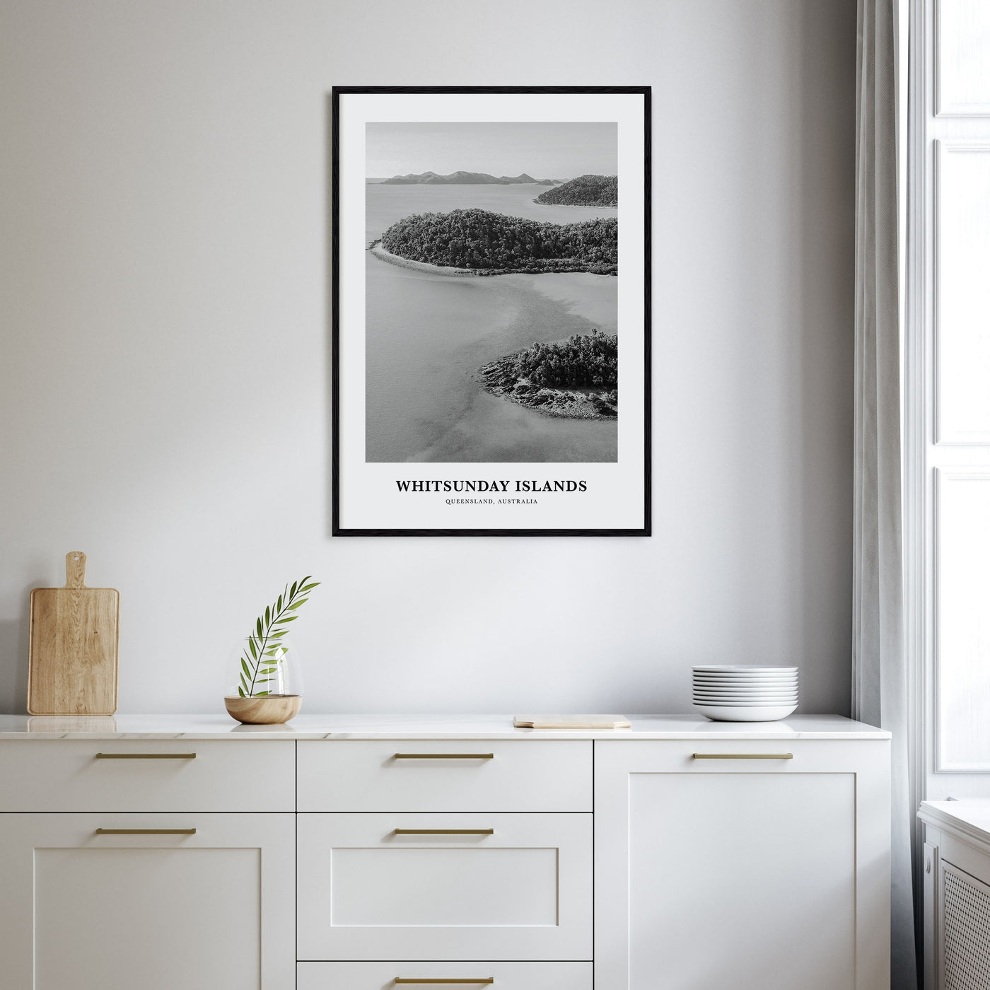 Whitsunday Islands Portrait B&W Poster