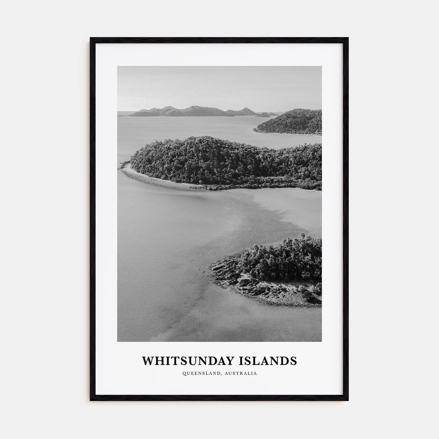 Whitsunday Islands Portrait B&W Poster