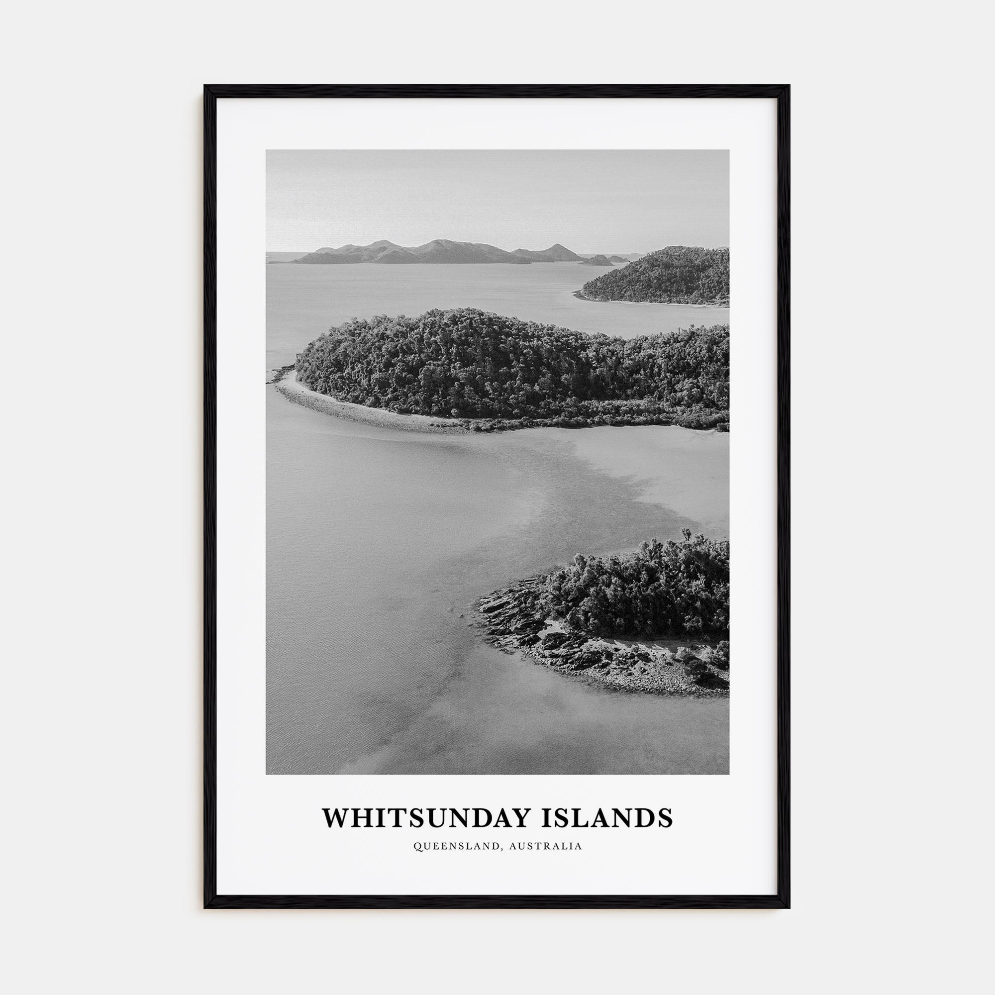 Whitsunday Islands Portrait B&W Poster