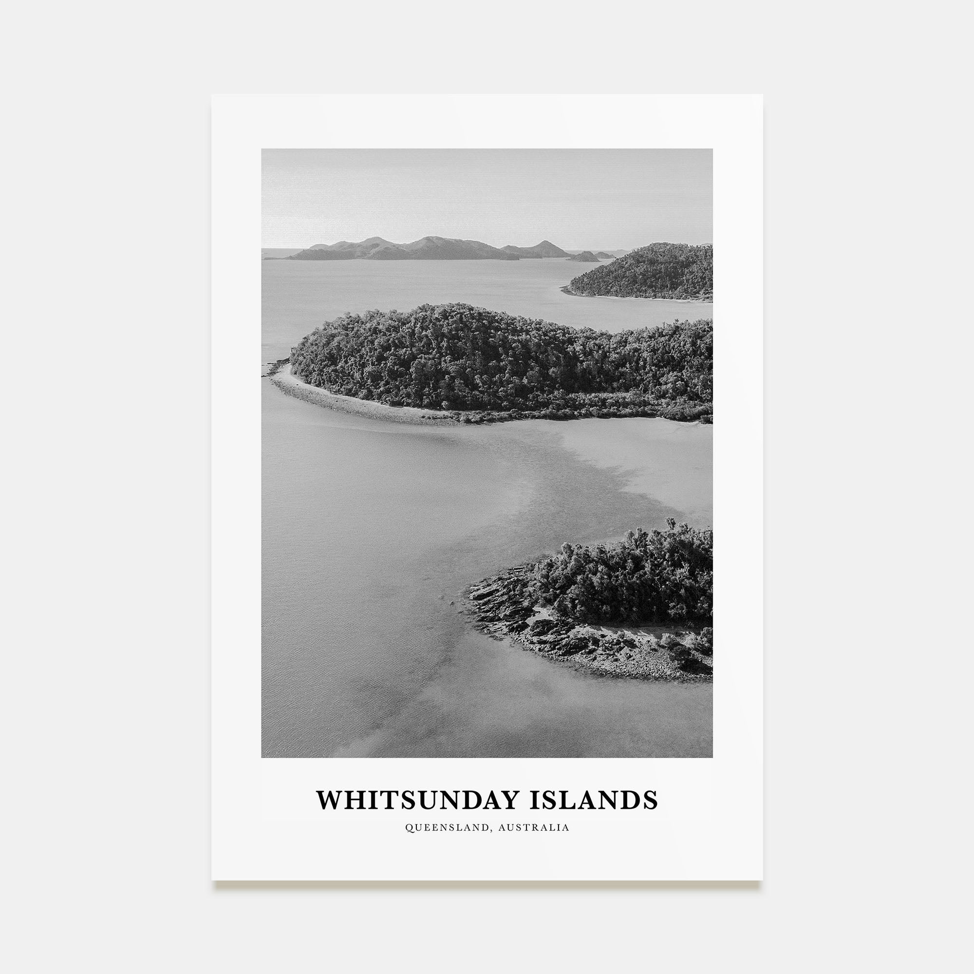 Whitsunday Islands Portrait B&W Poster