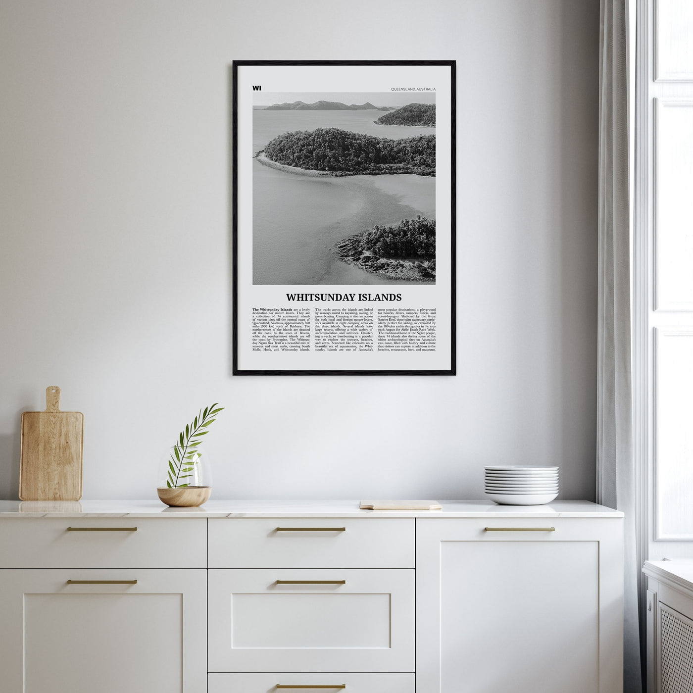 Whitsunday Islands Travel B&W Poster