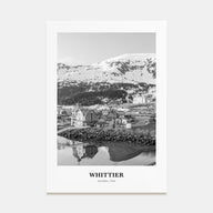Whittier, Alaska Portrait B&W Poster