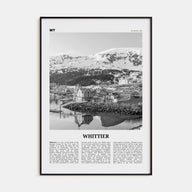 Whittier, Alaska Travel B&W Poster