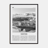 Whittier, Alaska Travel B&W Poster