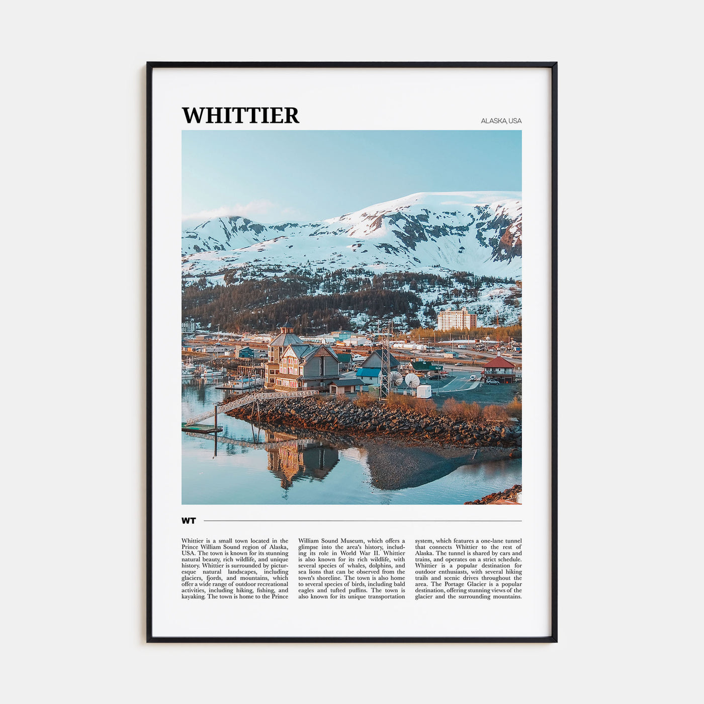 Whittier, Alaska Travel Color Poster