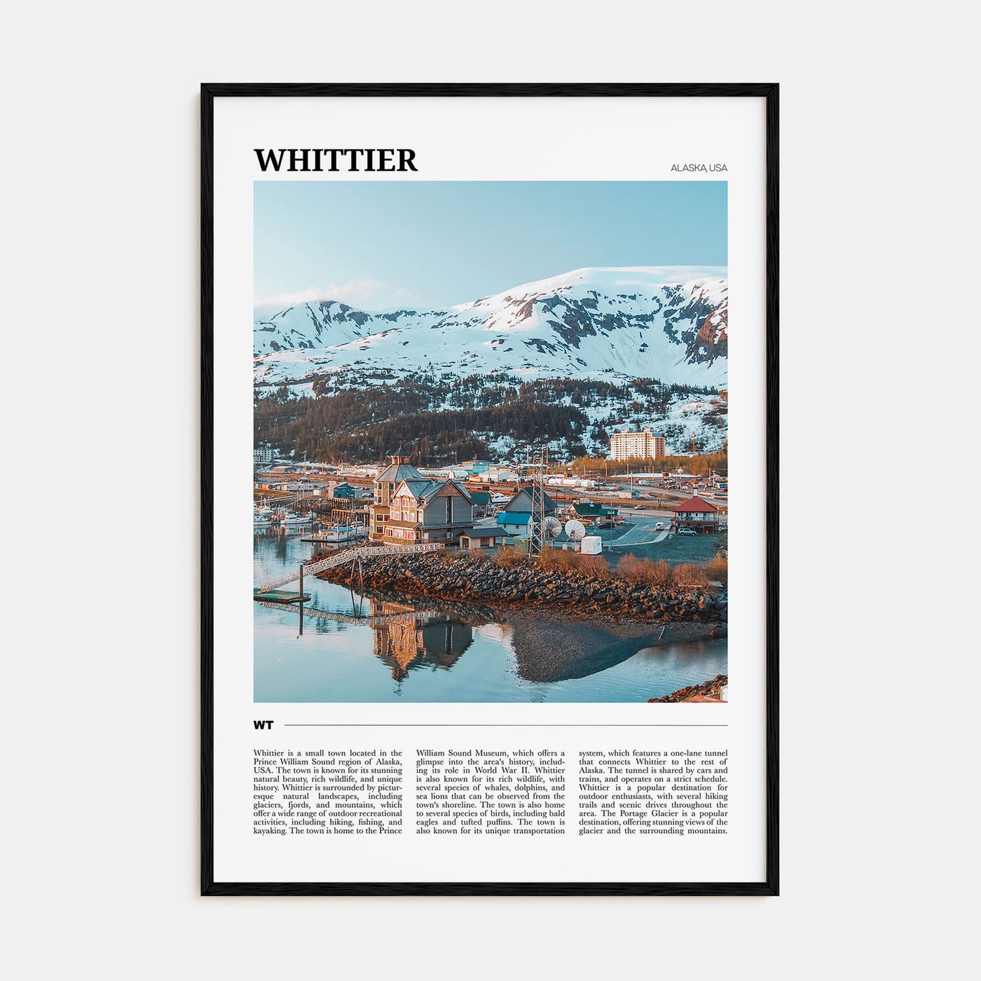 Whittier, Alaska Travel Color Poster