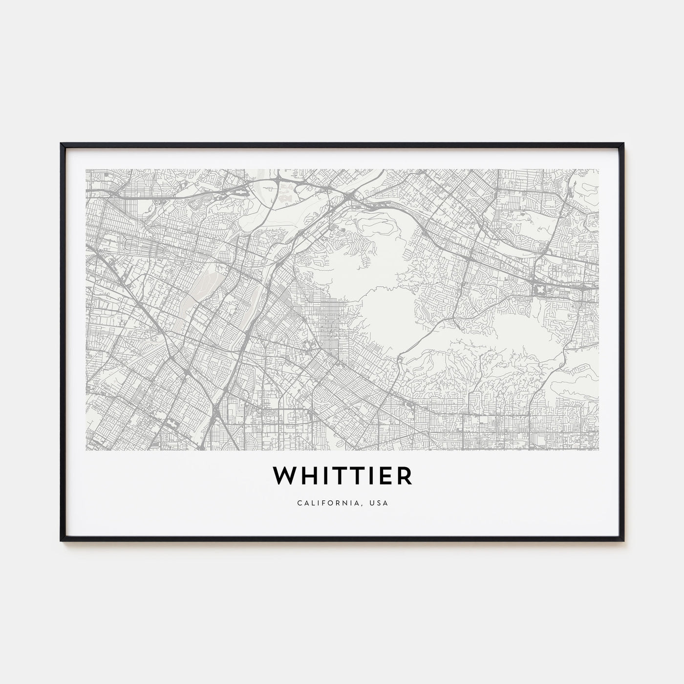 Whittier, California Map Landscape Poster
