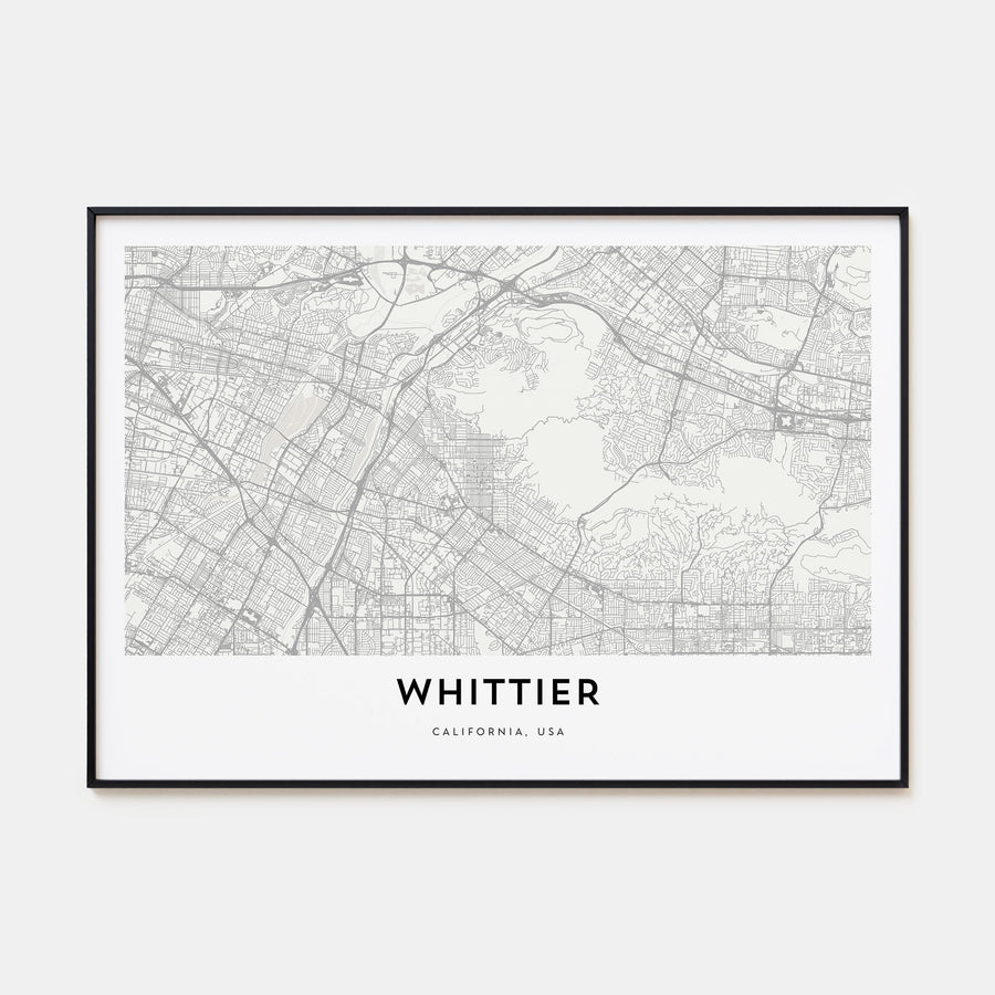 Whittier, California Map Landscape Poster
