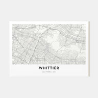 Whittier, California Map Landscape Poster