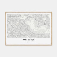 Whittier, California Map Landscape Poster