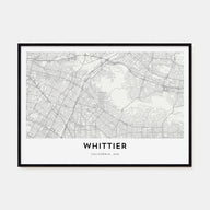 Whittier, California Map Landscape Poster