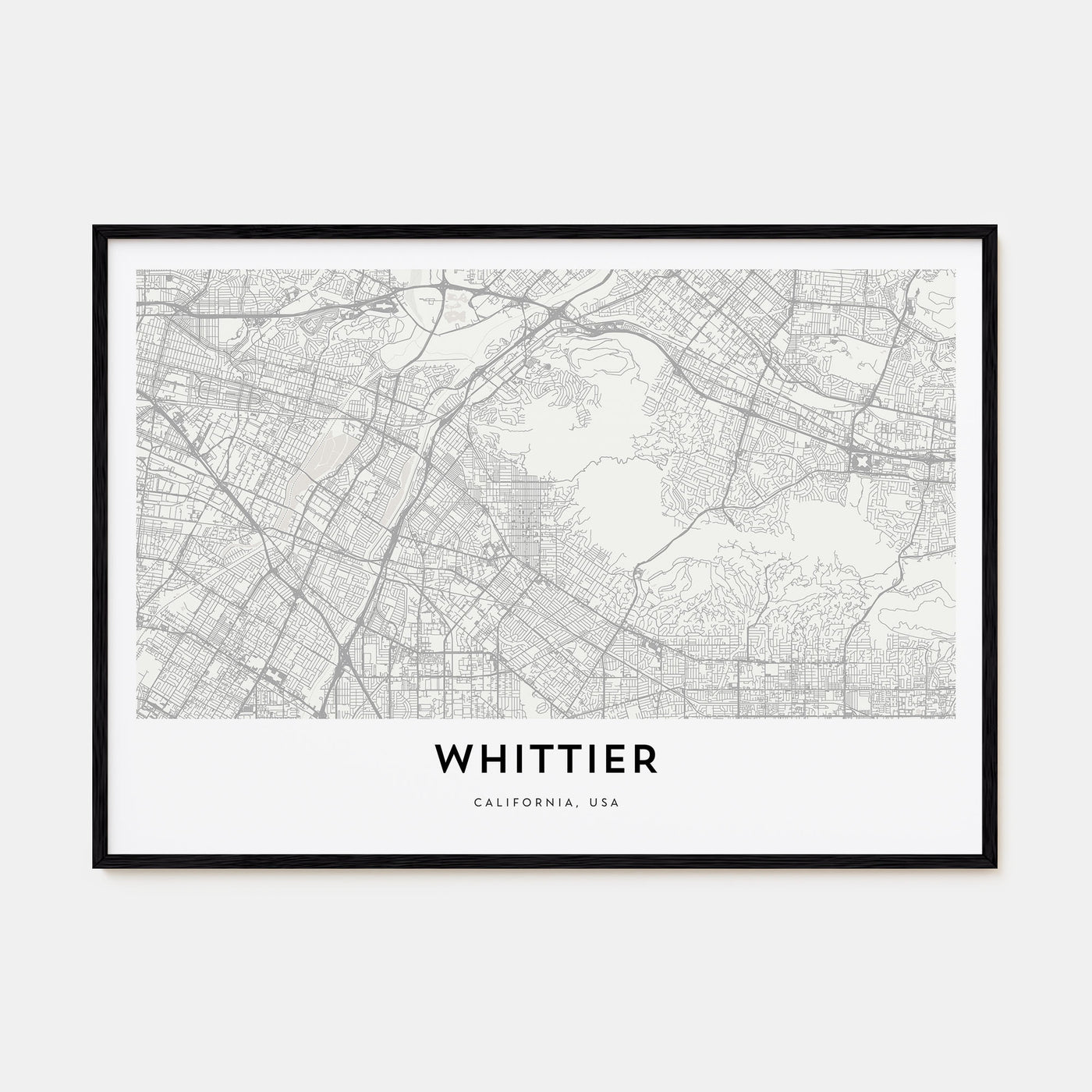 Whittier, California Map Landscape Poster