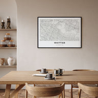 Whittier, California Map Landscape Poster