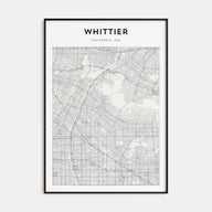 Whittier, California Map Portrait Poster