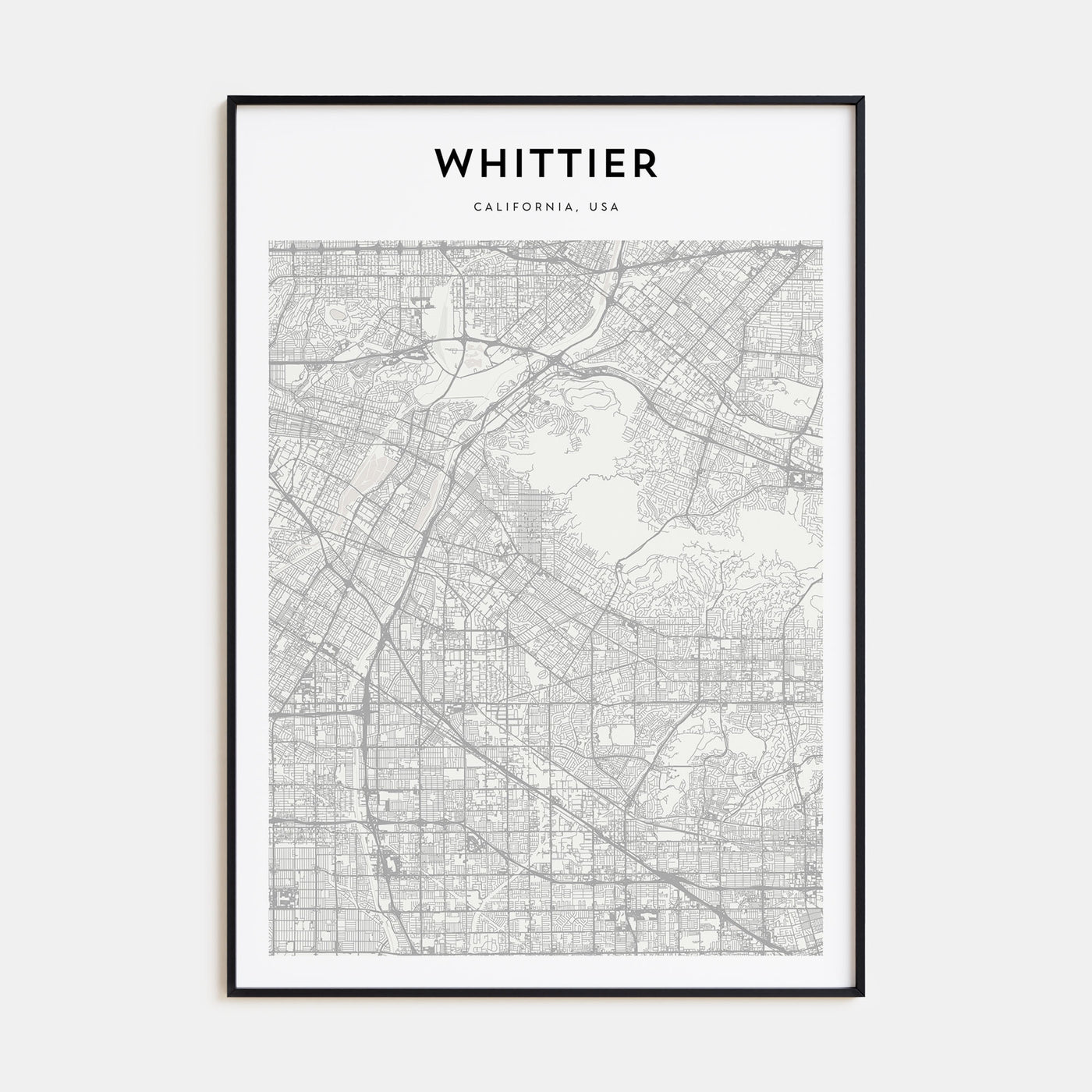 Whittier, California Map Portrait Poster