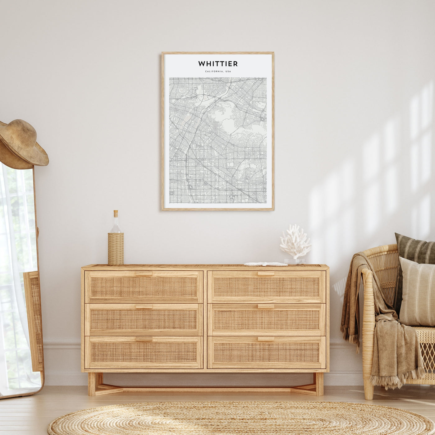 Whittier, California Map Portrait Poster