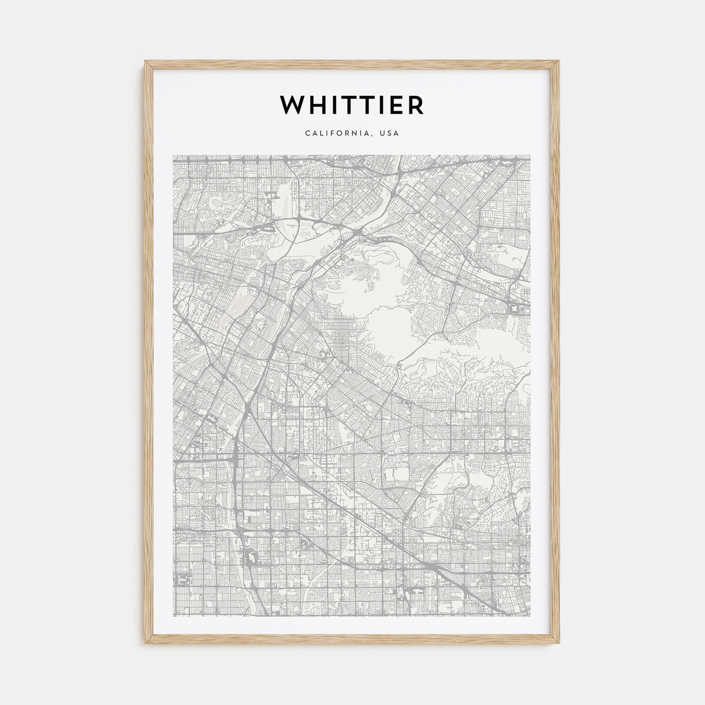 Whittier, California Map Portrait Poster