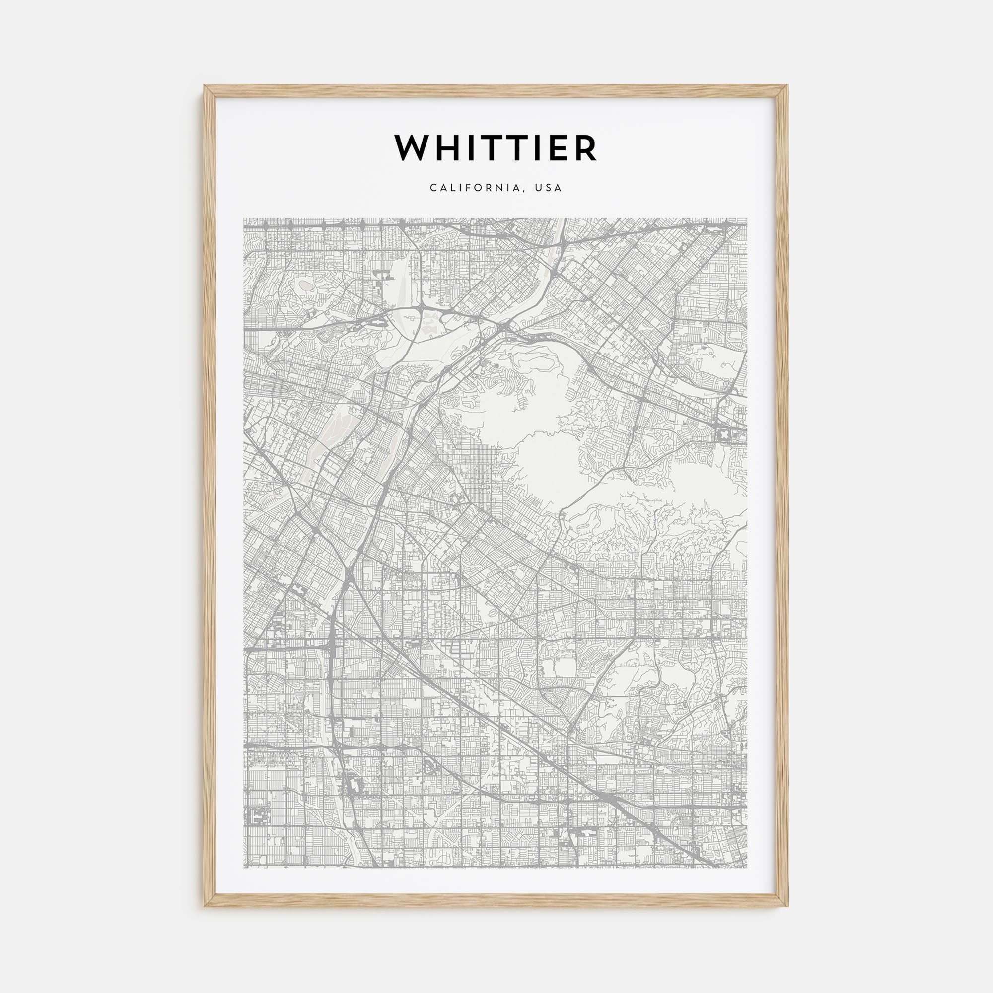 Whittier, California Map Portrait Poster
