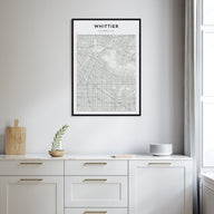 Whittier, California Map Portrait Poster