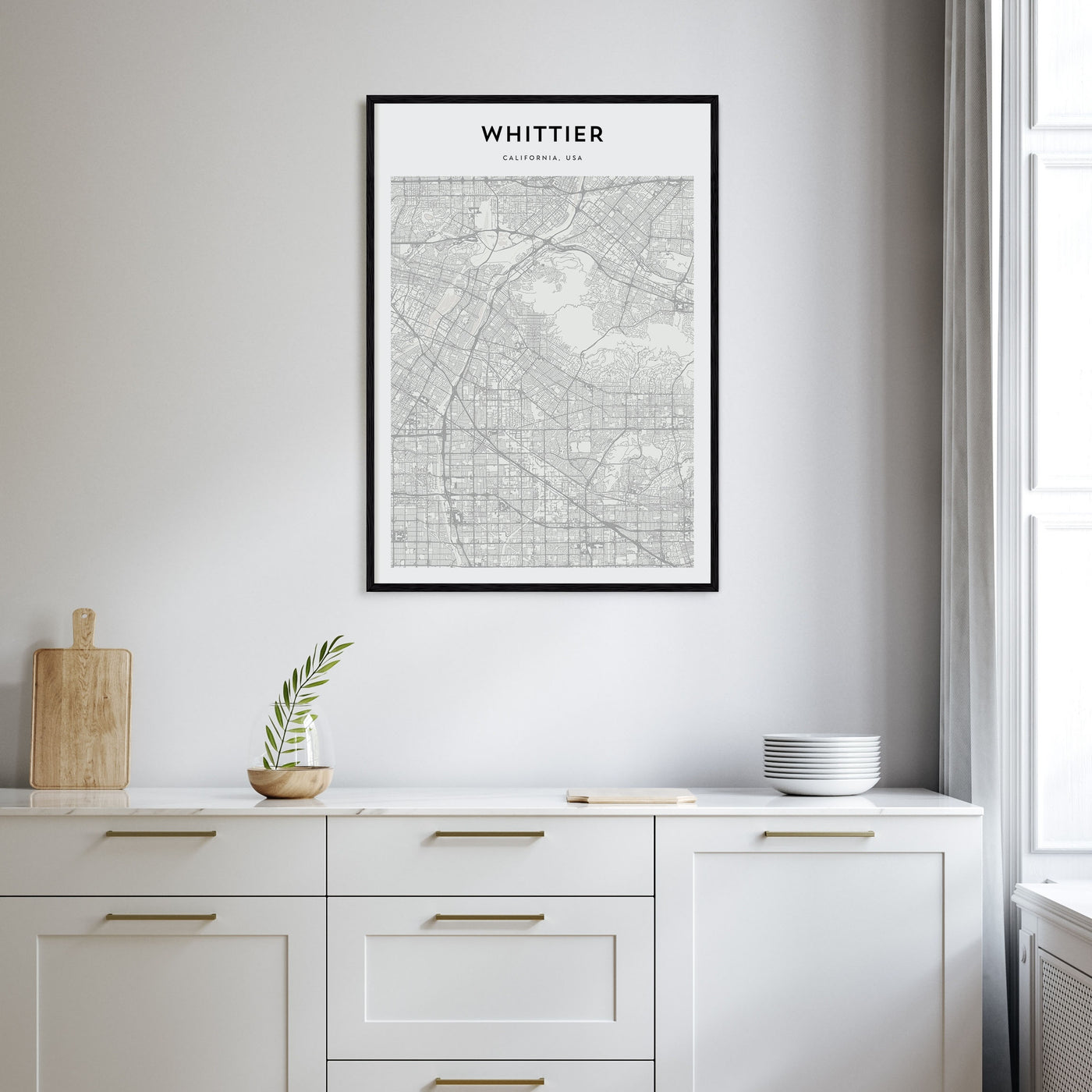 Whittier, California Map Portrait Poster