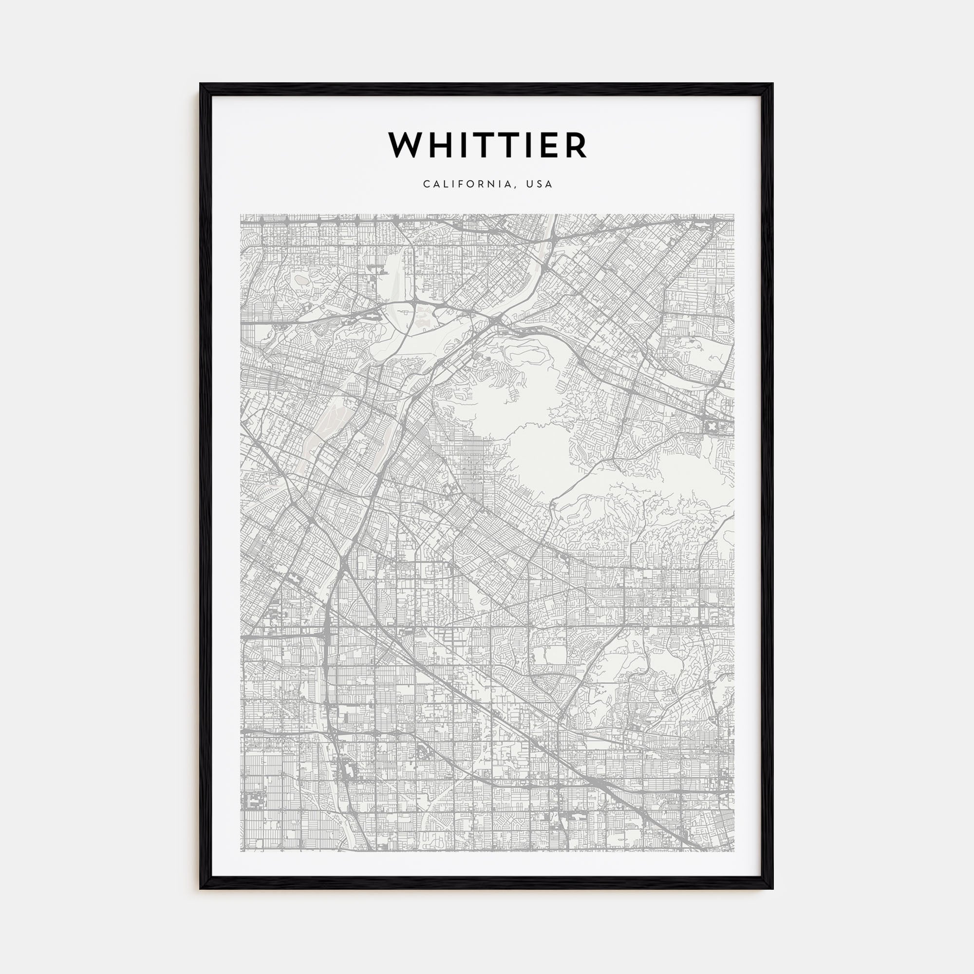 Whittier, California Map Portrait Poster