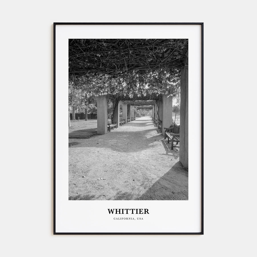 Whittier, California Portrait B&W Poster