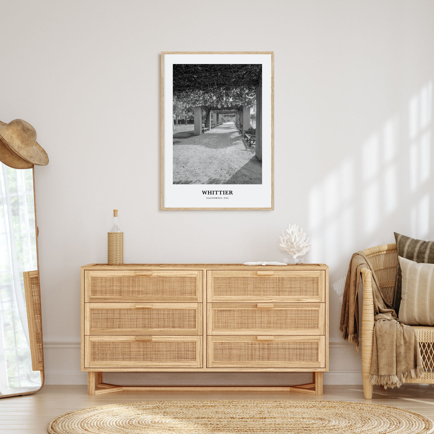 Whittier, California Portrait B&W Poster