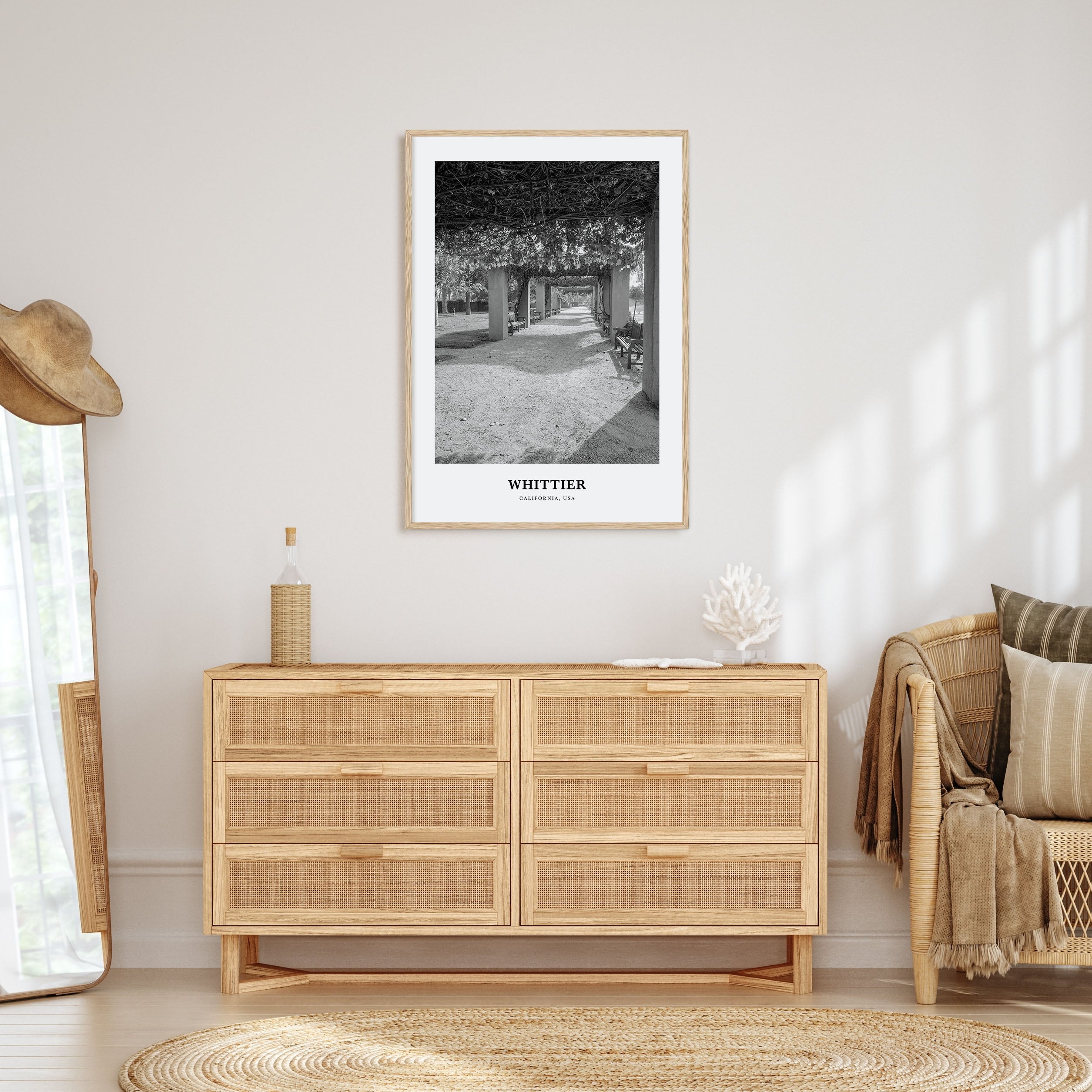 Whittier, California Portrait B&W Poster