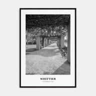 Whittier, California Portrait B&W Poster