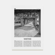 Whittier, California Travel B&W Poster
