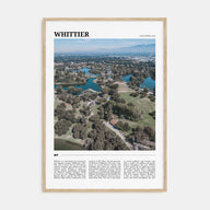 Whittier, California Travel Color Poster
