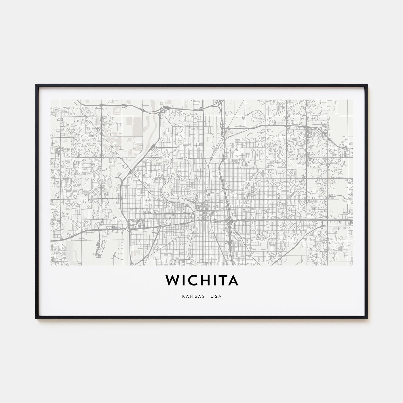 Wichita Map Landscape Poster