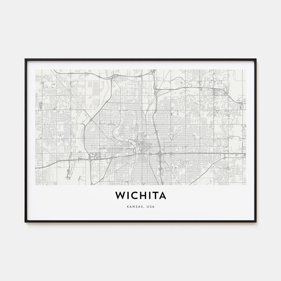 Wichita Map Landscape Poster
