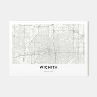 Wichita Map Landscape Poster