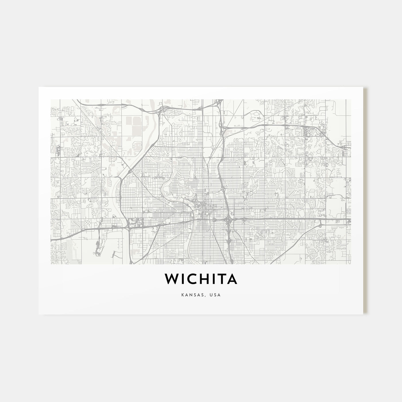 Wichita Map Landscape Poster
