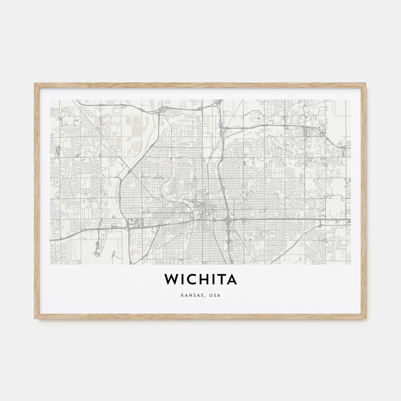 Wichita Map Landscape Poster