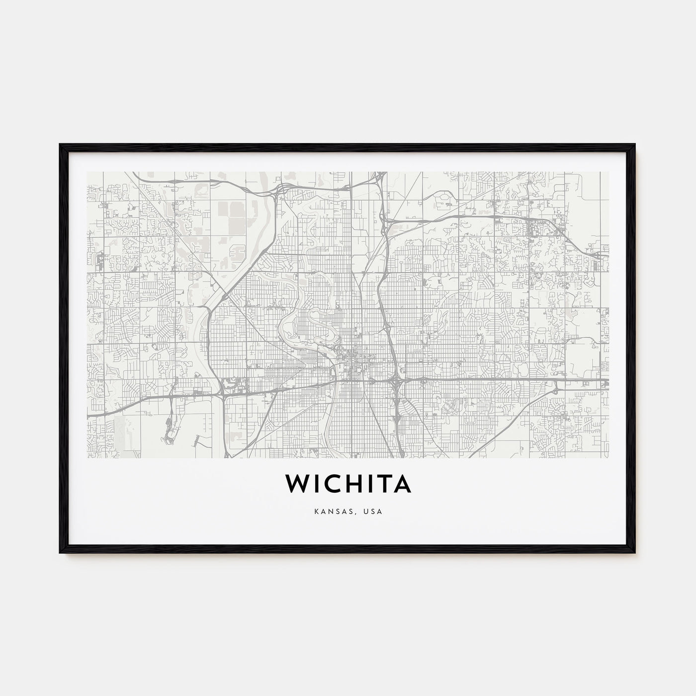 Wichita Map Landscape Poster