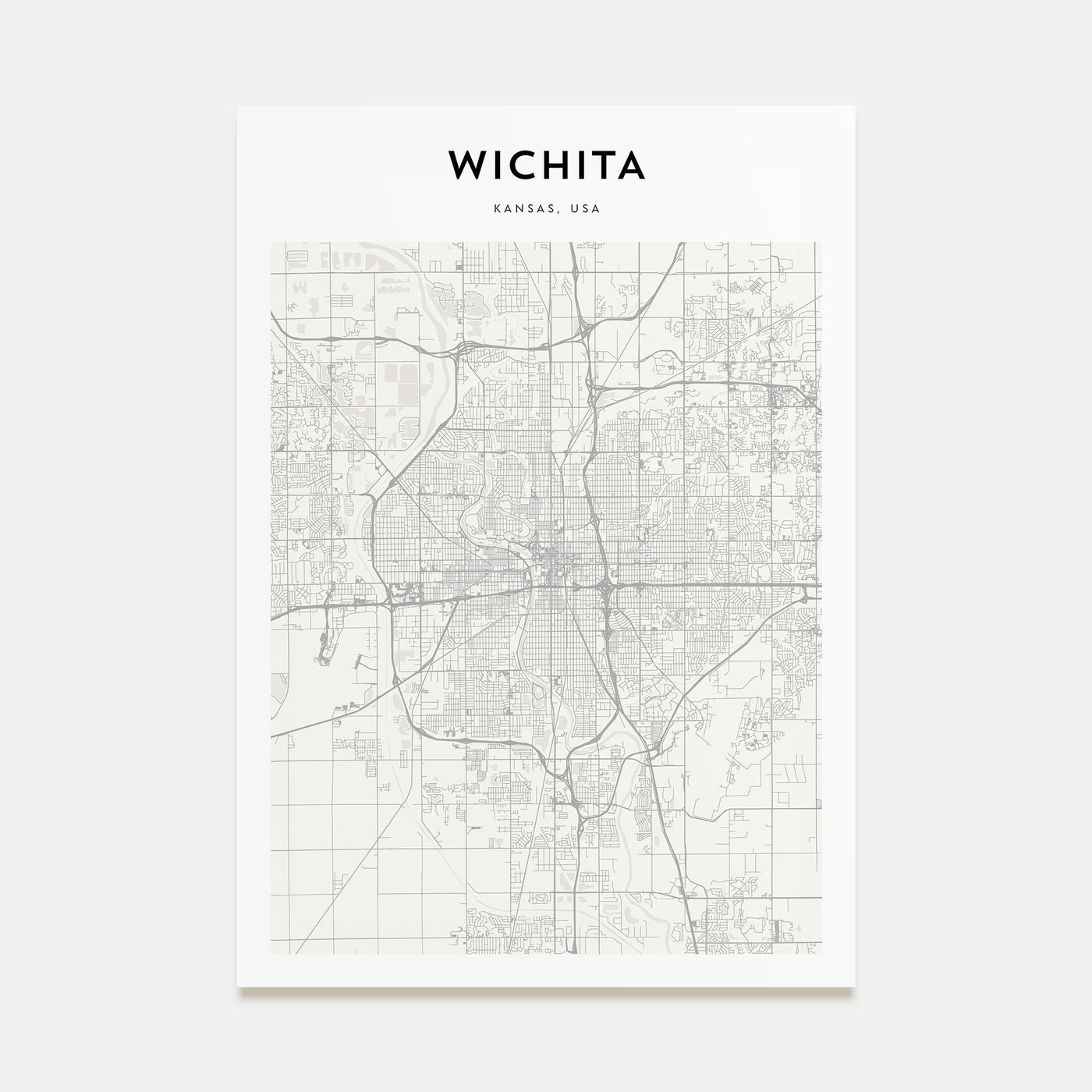 Wichita Map Portrait Poster