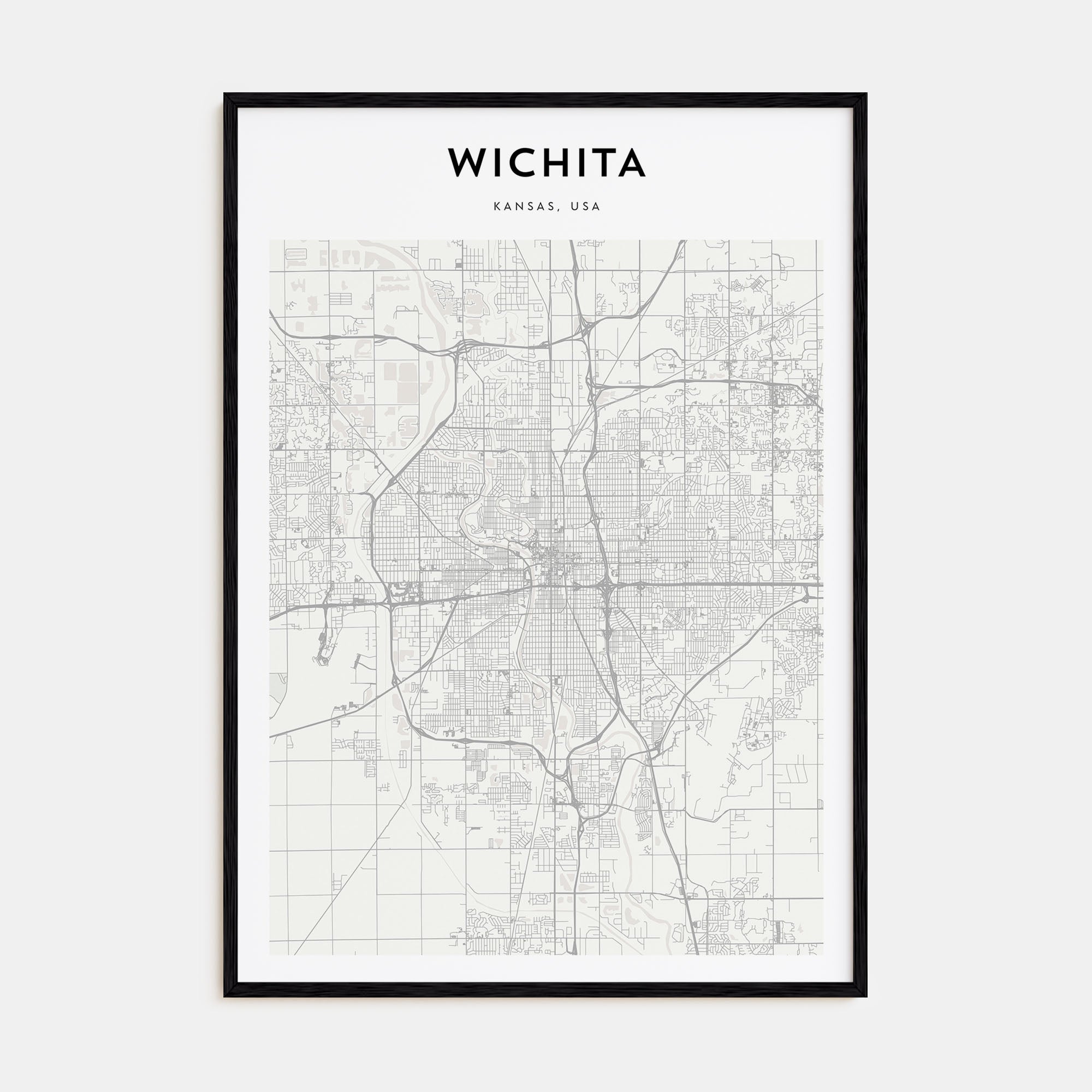 Wichita Map Portrait Poster