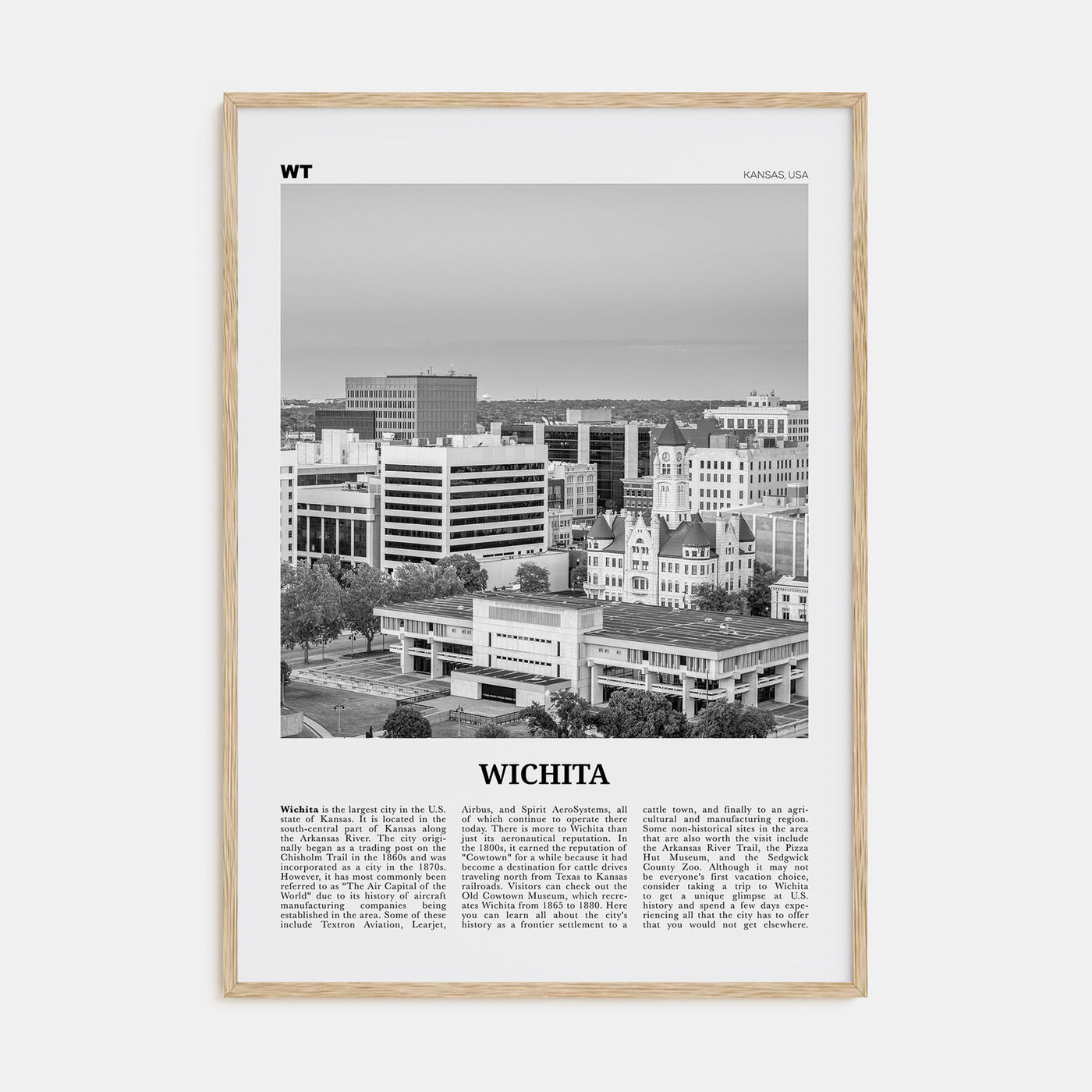 Wichita Travel B&W Poster