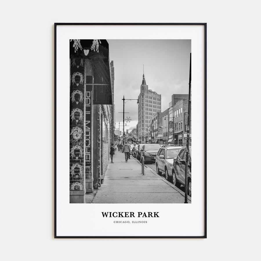 Wicker Park Portrait B&W Poster