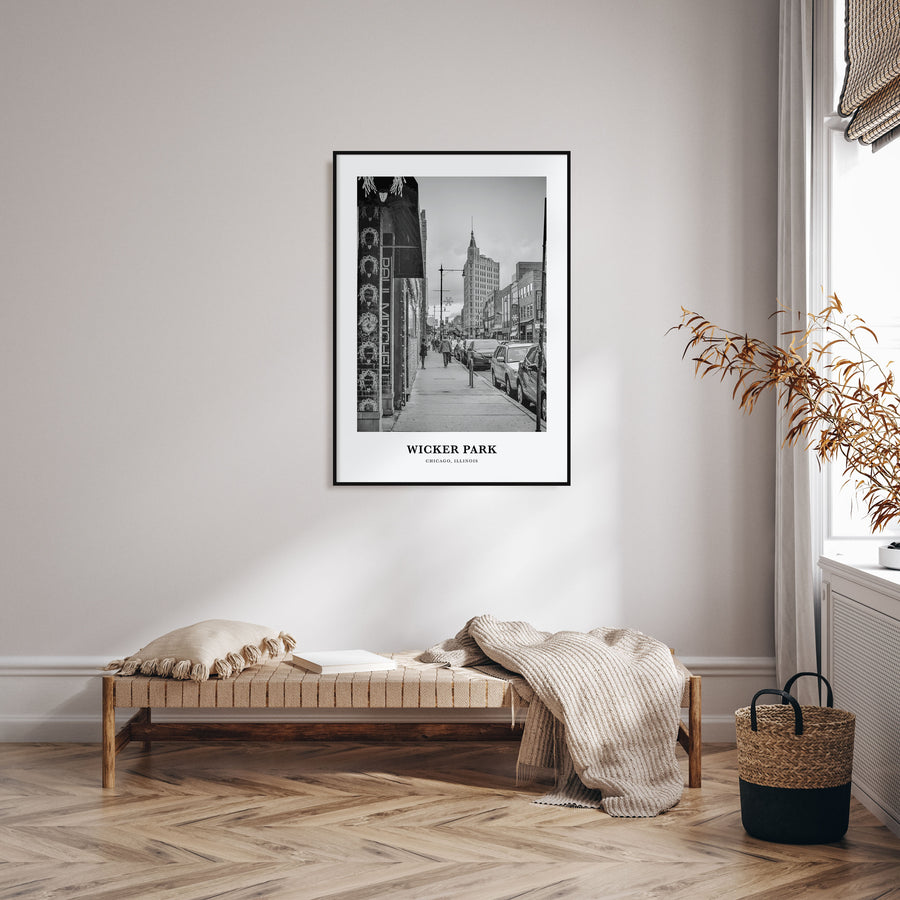 Wicker Park Portrait B&W Poster