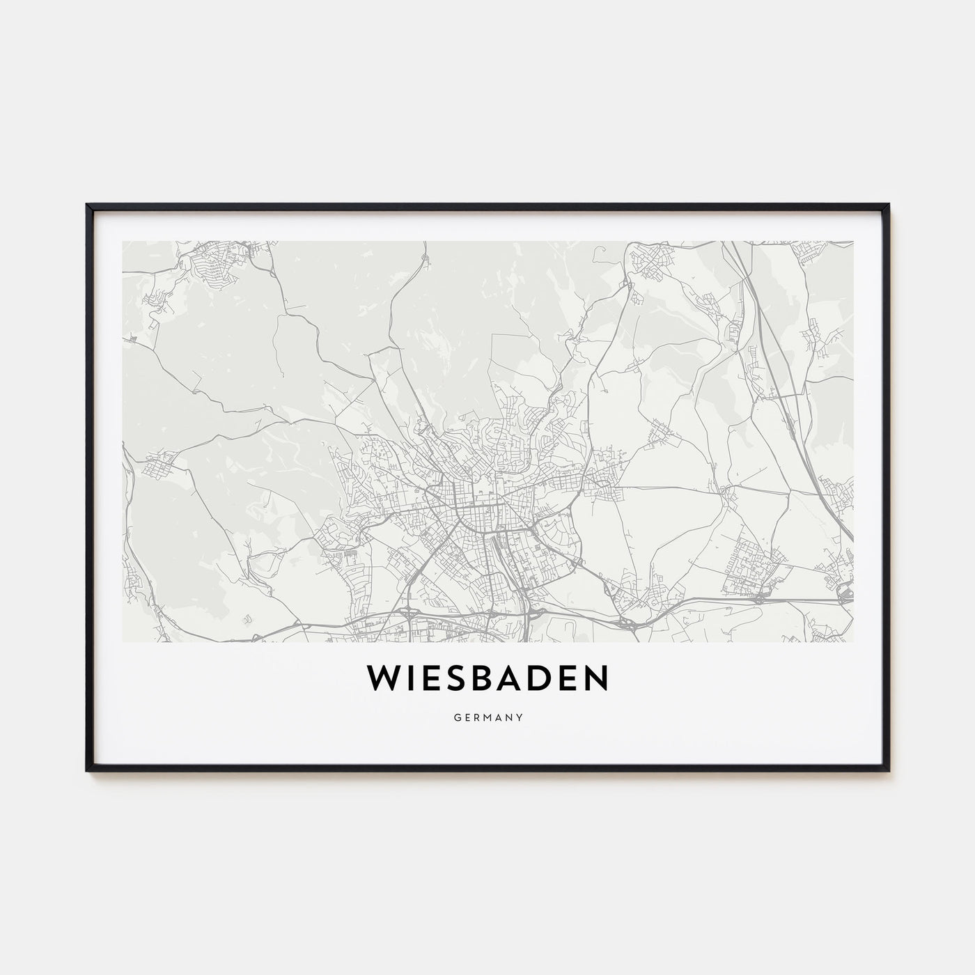 Wiesbaden Map Landscape Poster
