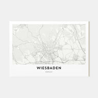 Wiesbaden Map Landscape Poster