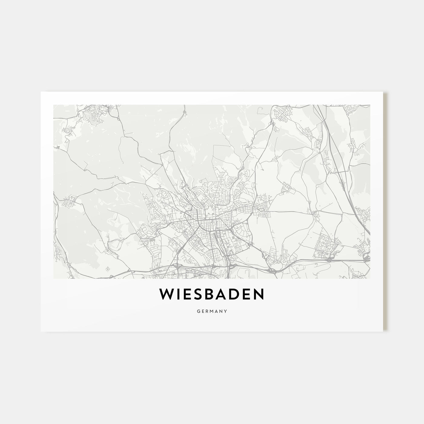 Wiesbaden Map Landscape Poster