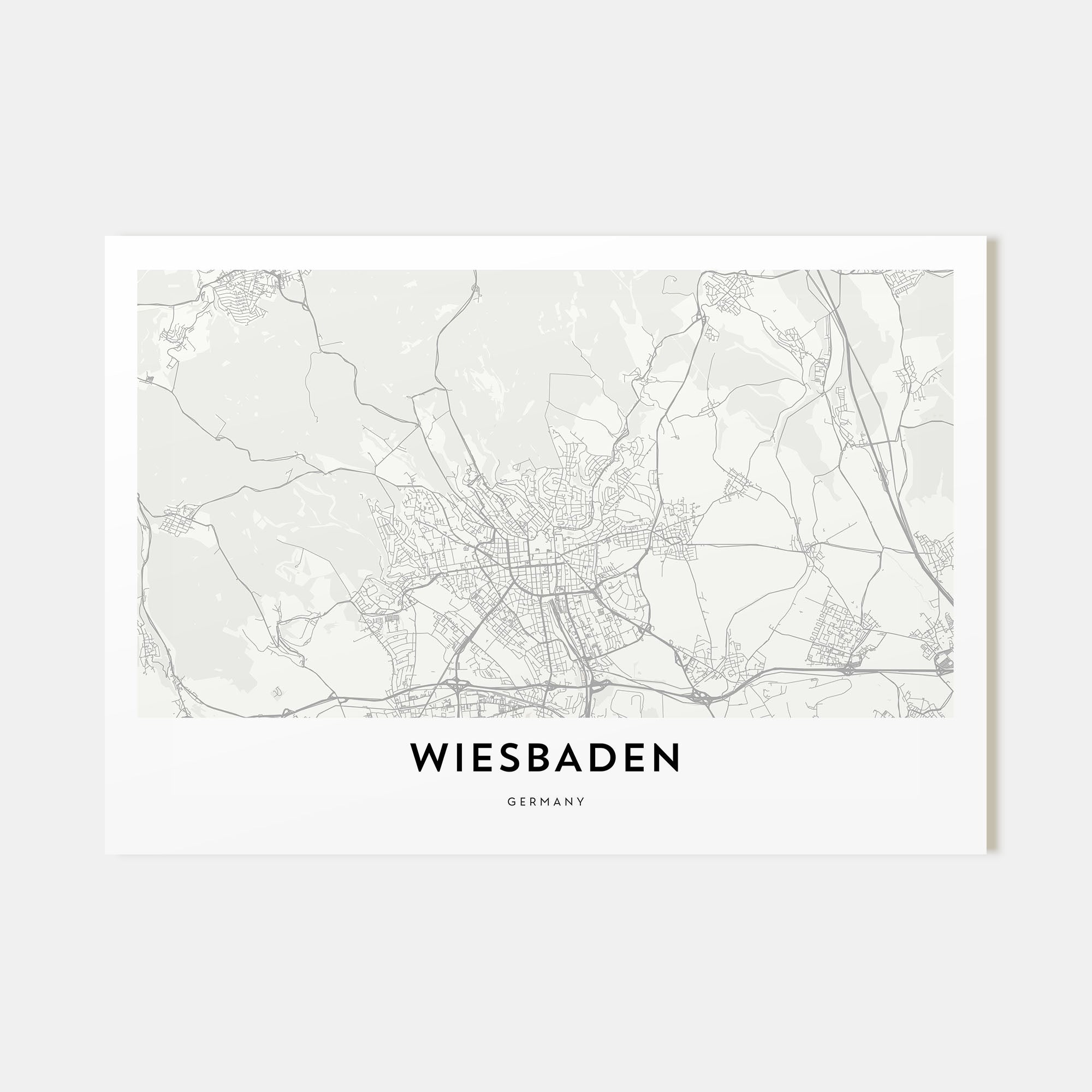 Wiesbaden Map Landscape Poster