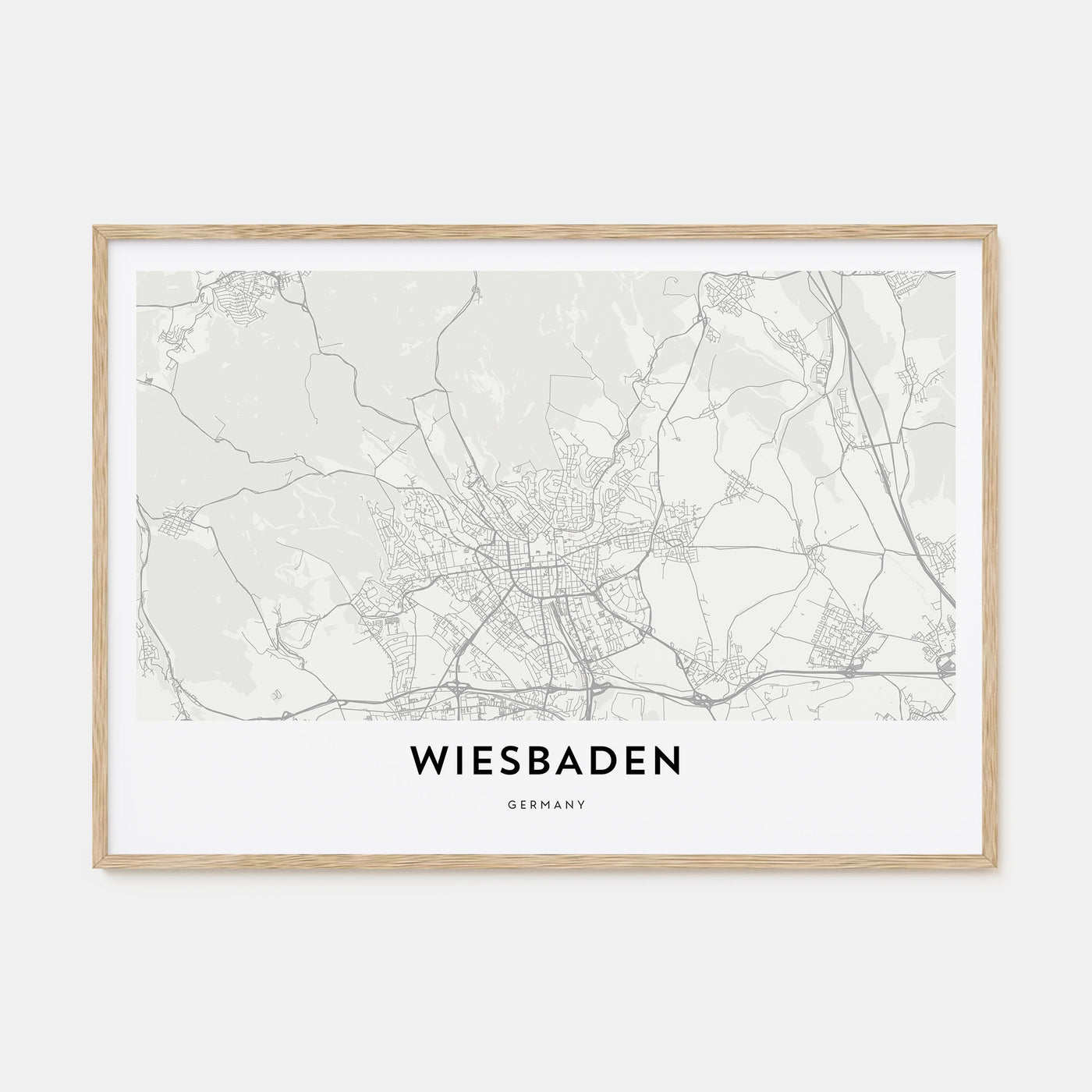 Wiesbaden Map Landscape Poster