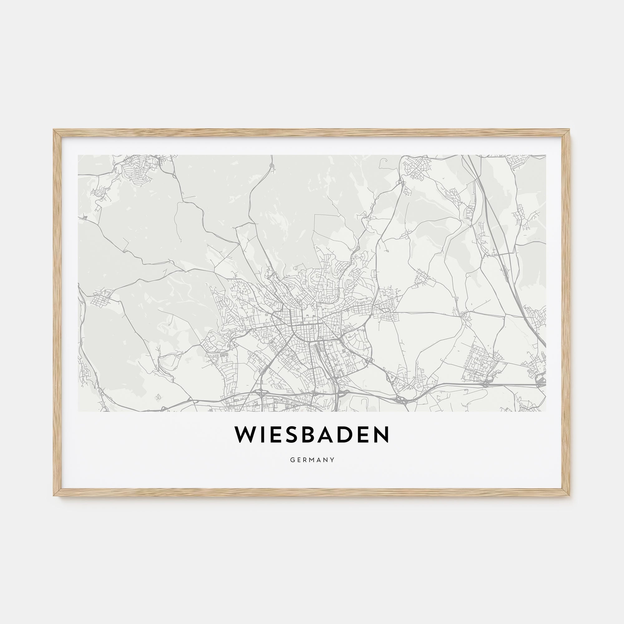 Wiesbaden Map Landscape Poster